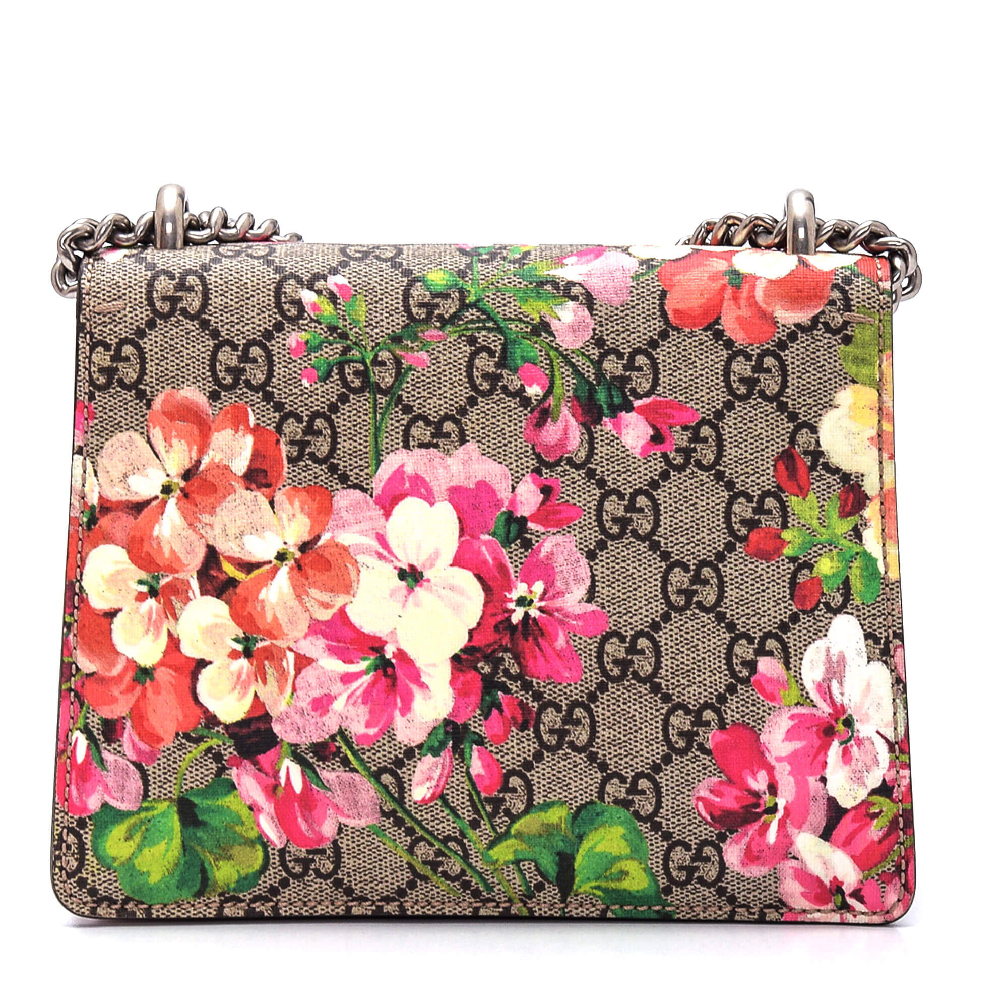 Gucci - GG Supreme Canvas And Pink Suede Blooms Dionysus Mini Bag